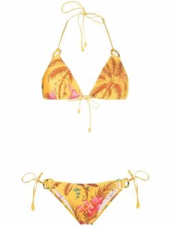 Tropicana Mango floral-print bikini top
