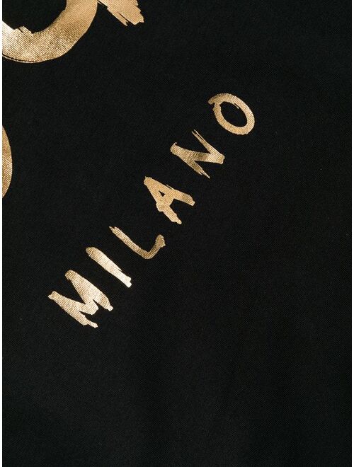MSGM metallic-logo T-shirt dress