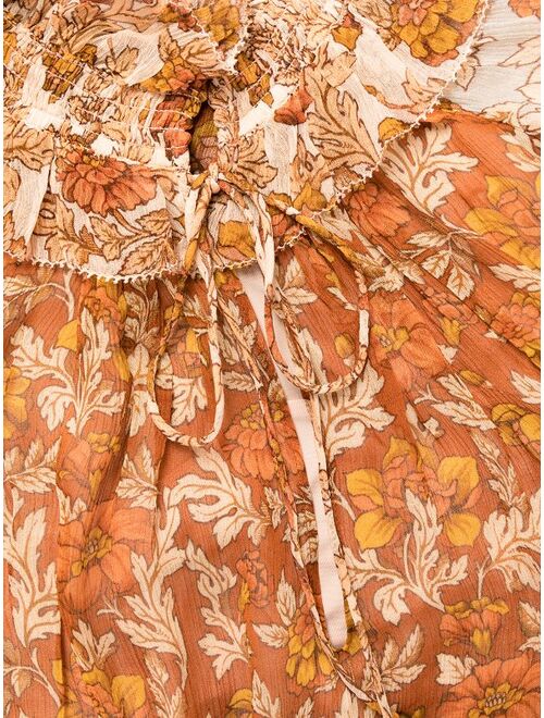 ZIMMERMANN floral ruffled mini-dress