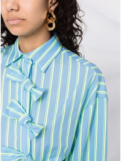 MSGM asymmetric striped shirt dress