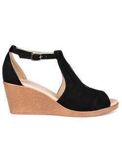Womens Kealy Comfort-sole Ankle-strap Center-cut Wedges