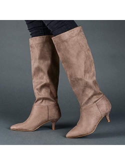 Womens Comfort Foam, Extra Wide Calf and Regular Wide Calf Pointed Toe Slouch Boot