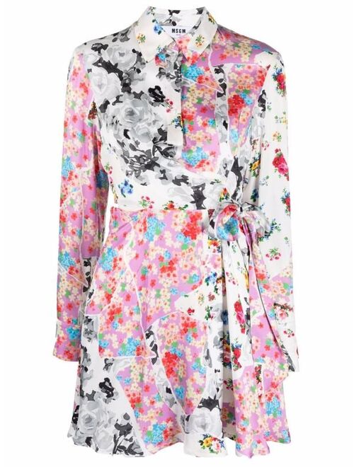 MSGM floral shirt dress