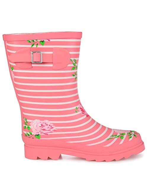 Brinley Co. Womens Classic Rubber Rain Boot