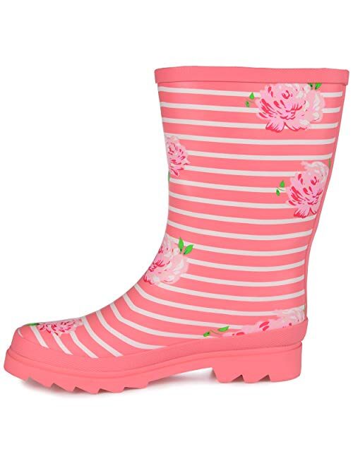 Brinley Co. Womens Classic Rubber Rain Boot