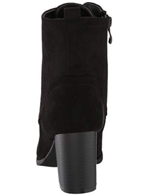 Brinley Co. Womens Lace-up Stacked Heel Faux Suede Combat Bootie