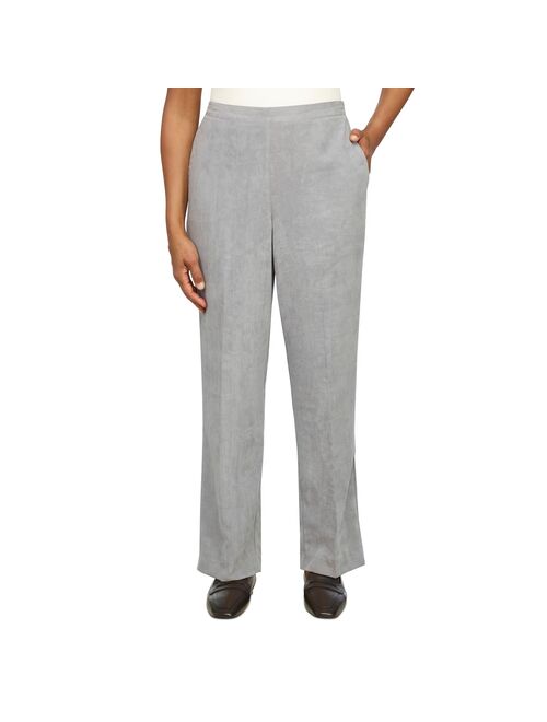 Petite Alfred Dunner Faux-Suede Straight-Leg Pants