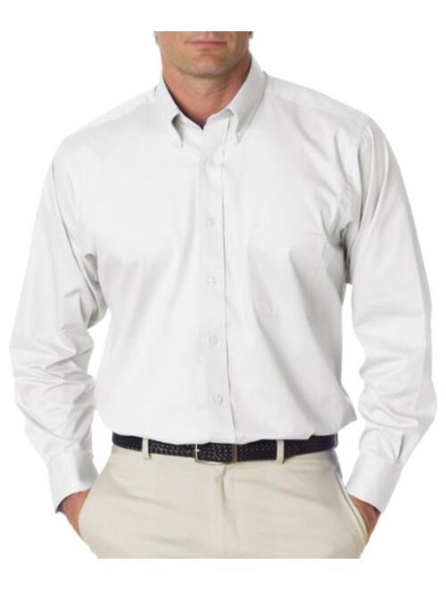 Van Heusen Men's Regular Fit Twill Solid Button Down Collar Dress Shirt