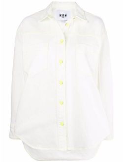 contrast-stitching shirt jacket