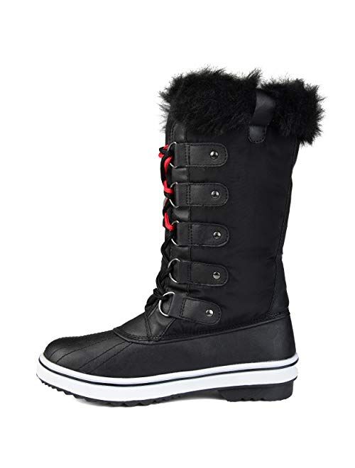 Brinley Co. Womens Lined Lace-up Snow Boot