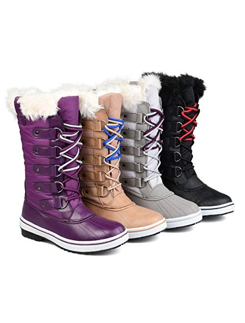 Brinley Co. Womens Lined Lace-up Snow Boot