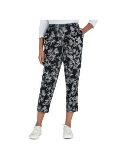 Butterfly Floral Pull On Ankle Pants
