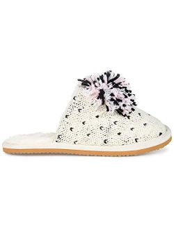 Womens Faux Fur Lined Round Toe Slipper
