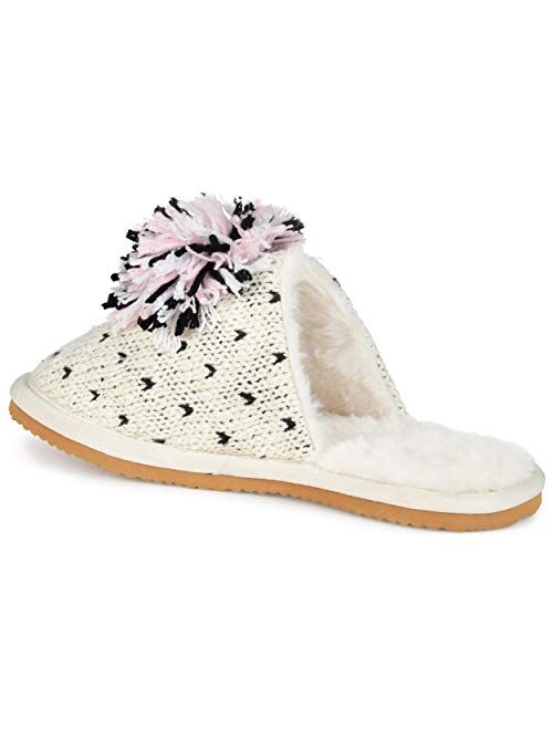 Brinley Co. Womens Faux Fur Lined Round Toe Slipper