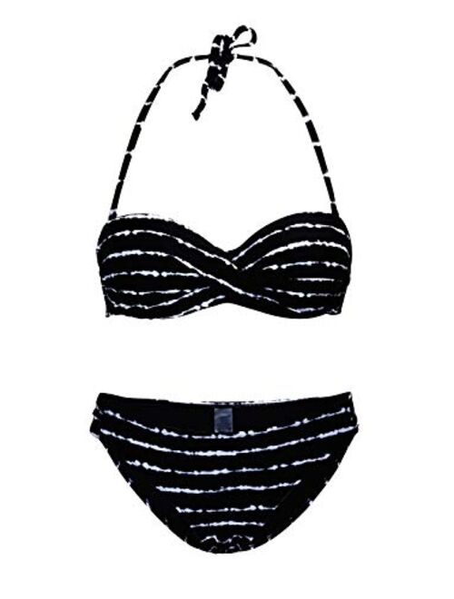 Dokotoo Womens Padded Push Up Bikini Set Halter Bathing Suits 2 Pieces Swimsuit Swimwear