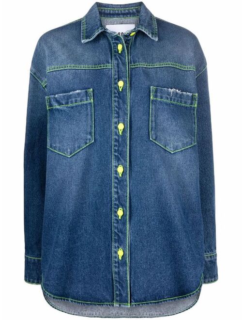 MSGM logo-embroidered shirt jacket