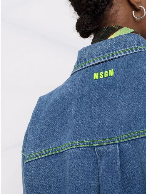 MSGM logo-embroidered shirt jacket