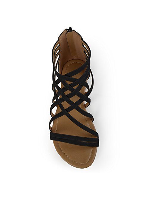 Brinley Co. Womens Strappy Gladiator Flat Sandals