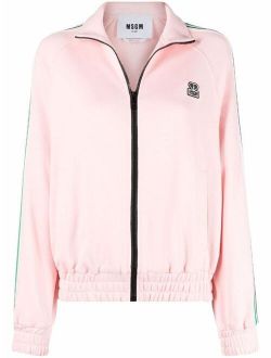 embroidered logo side stripe jacket