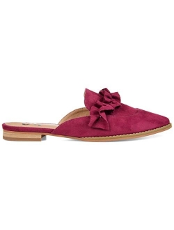 Womens Ruffle Mule Flat