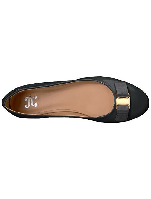 Brinley Co. Womens Round Toe Patent Flats