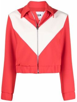 colour-block chevron jacket