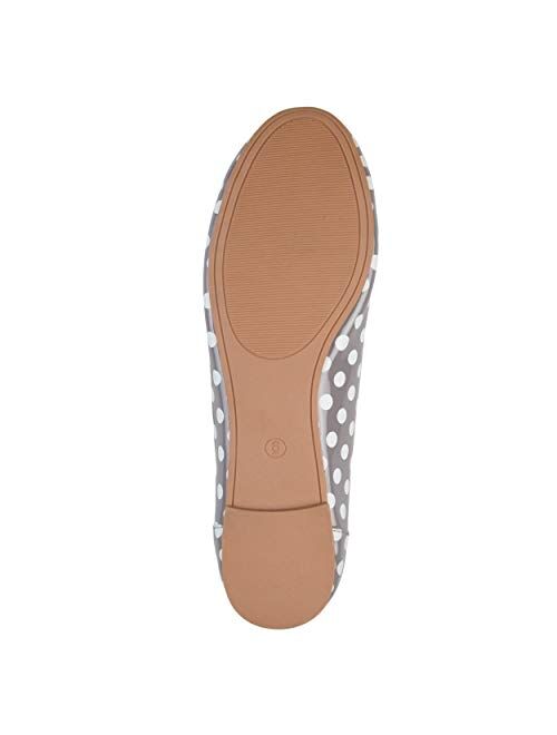 Brinley Co. Womens Comfort Sole Faux Leather Round Toe Flats