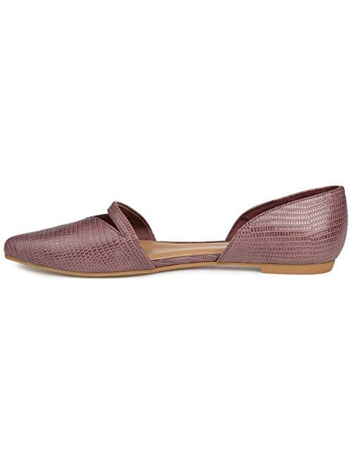 Brinley Co. Womens Textured Design Pointed Toe Flat