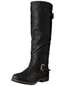 Extra Wide-Calf Knee-High Studded Riding Boot