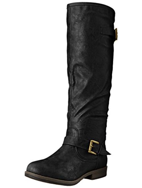 Brinley Co. Extra Wide-Calf Knee-High Studded Riding Boot