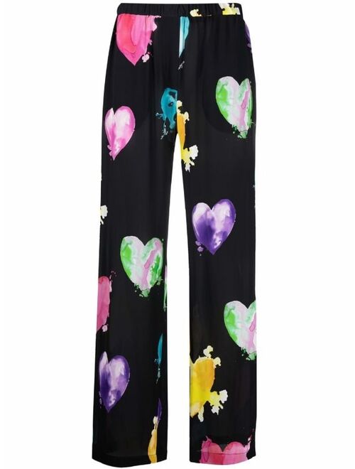 MSGM floral-print wide-leg trousers
