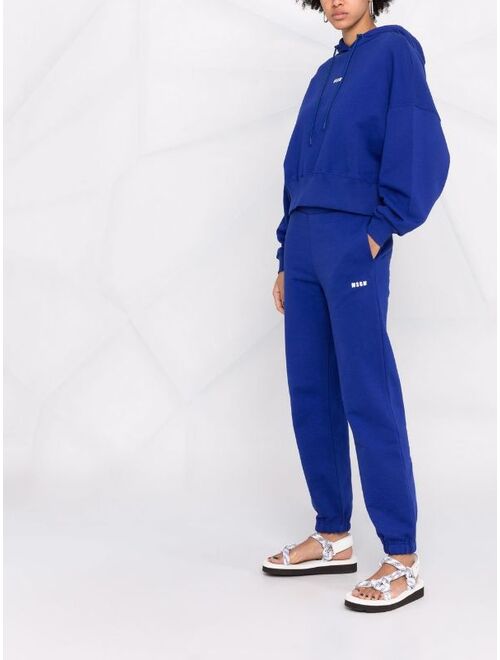 MSGM logo-embroidered cotton track pants