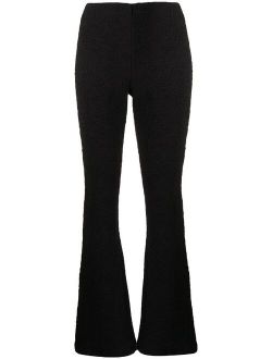 textured flared trousers