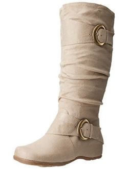Womens Buckle Knee-High Slouch Boot in Regular and Wide-Calf Sizes