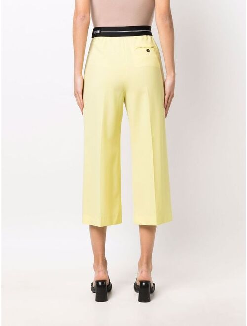 MSGM logo-waist cropped trousers