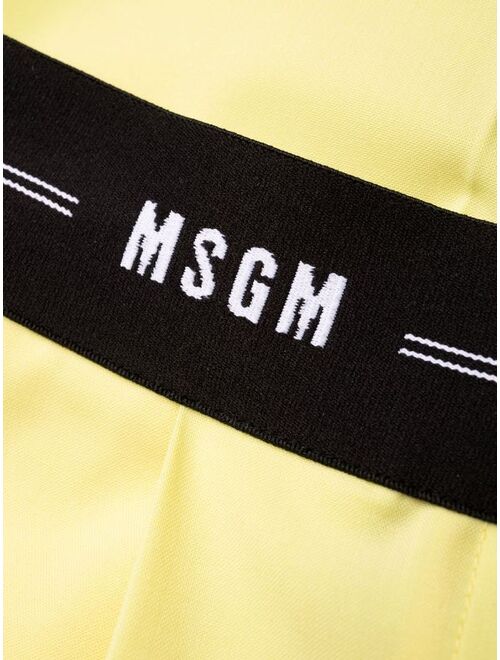 MSGM logo-waist cropped trousers
