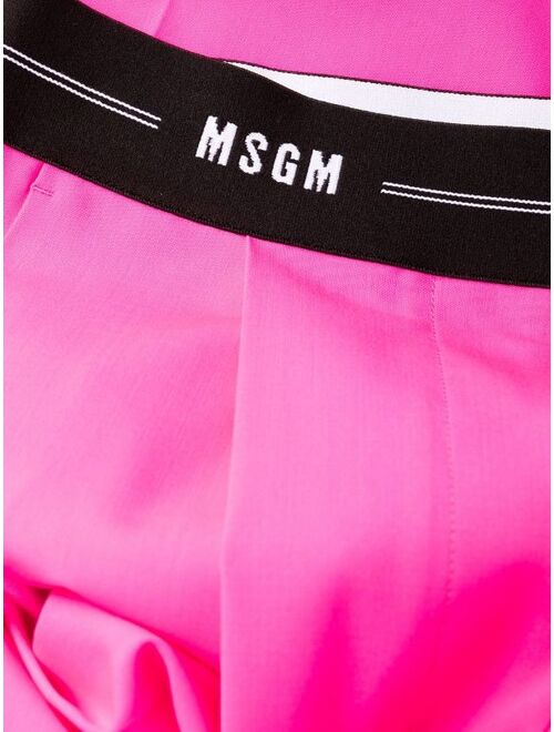 MSGM logo-waist pleat-detail cullotes