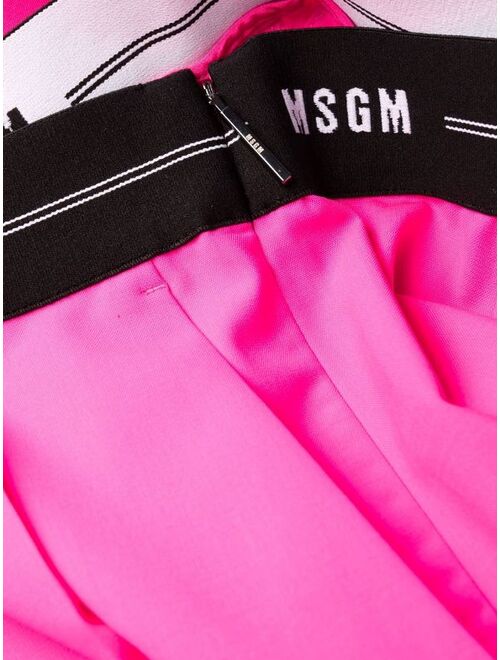 MSGM logo-waist pleat-detail cullotes