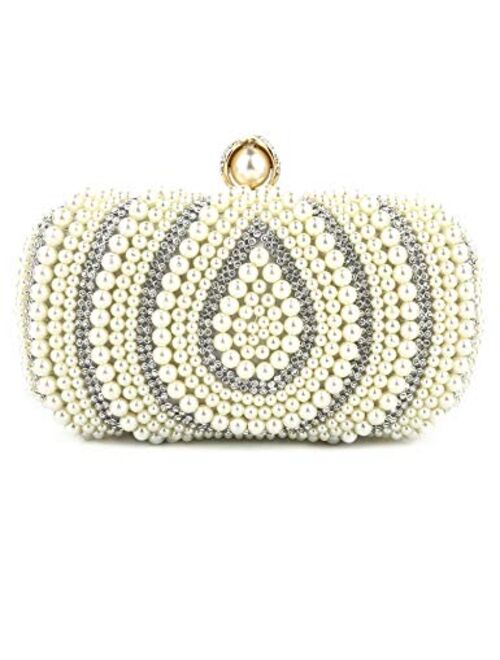 Meilun Women's Pearl Clutch Purses Glliter Banquet Handbag Evening Bags