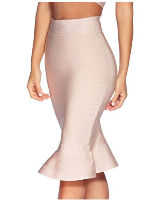 meilun Women's Rayon Bandage Mermaid Fishtail Skirt Bodycon Midi Pencil Skirt