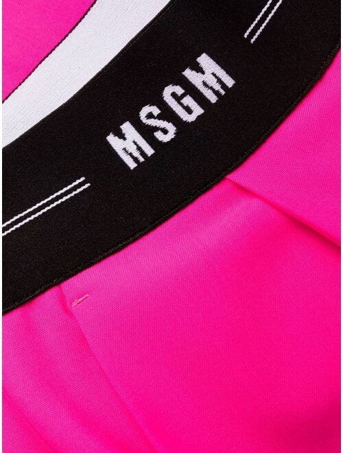 MSGM wide-leg logo-print trousers