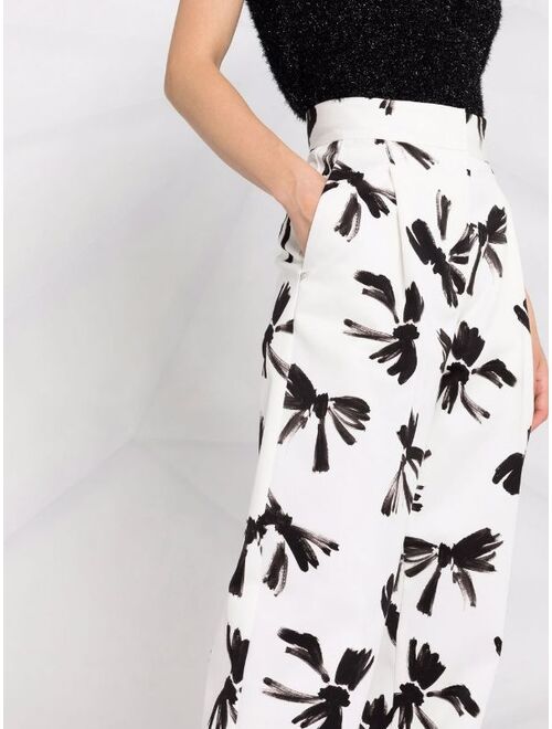 MSGM bow-print straight tailored trousers
