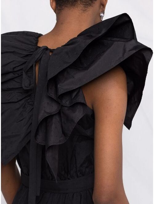 MSGM ruffle-detail belted jumpsuit