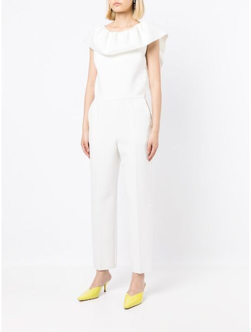 MSGM ruffled V-back jumpsuit