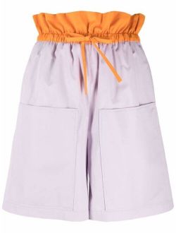 high-waisted colour-block shorts