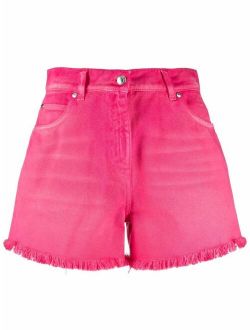 frayed edge denim shorts