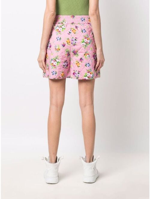 MSGM floral-print quilted shorts