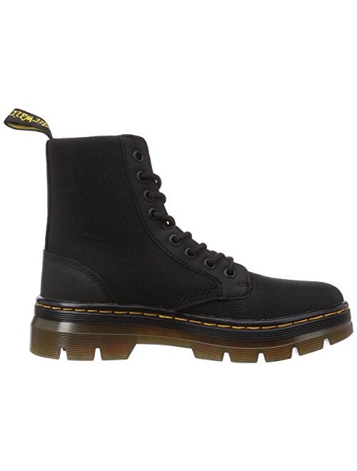 Dr. Martens Men's Combs Washed Canvas With Yellow Stitching Combat Boot