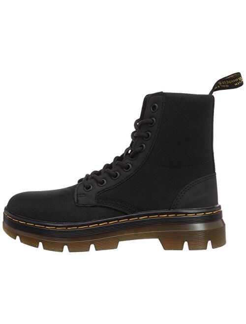Dr. Martens Men's Combs Washed Canvas With Yellow Stitching Combat Boot