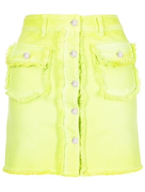 MSGM fringe trim denim skirt